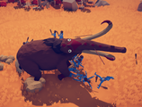 Red Mammoth being assaulted by Tribal Folk