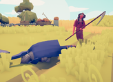 A Harvester defeated a Knight with its scythe.